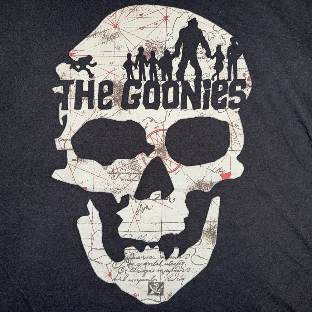 The Goonies Skull Treasure Map Graphic T-Shirt Mens 2XL Black Hybrid Apparel - Picture 3 of 6
